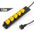 Delight Außenverteiler mit Abdeckung - 1,5 m - 5 x 230V - 3 x 1,5 mm², Gummi - IP44