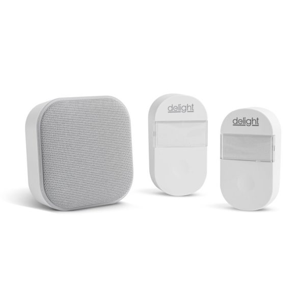 Delight 2-in-1 kabellose Türklingel und Nachtlicht - Kinetic - 2 Outdoor - weiß