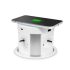 Delight Versteckter Verteiler - 4-fach + kabelloses Laden + 2xUSB + 2xType-C - weiß