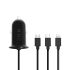 MNC Zigarettenanzünder-Adapter 4-in-1 + USB - schwarz