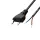Home N 2/VDE Netzkabel, 1,5 m, H03VVH2-F 2x0,75 mm² Kabel, verzinnte Enden, max. 500W, schwarz