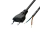 Home N 2/VDE Netzkabel, 1,5 m, H03VVH2-F 2x0,75 mm² Kabel, verzinnte Enden, max. 500W, schwarz