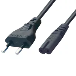   Home N 1/VDE Netzkabel, 1,5 m, H03VVH2-F 2x0,75 mm², max. 500 W, schwarz