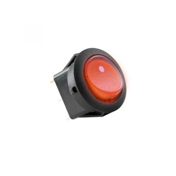 Home AKV 01 beleuchteter Kippschalter, 1 Stromkreis - 2 Positionen, 12 V, rot, rund