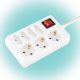 Home NV 17/WH Steckdosenleiste, 1,5 m, H05VV-F 3G1,0 mm² Kabel, mit Schalter, IP20, 3 Schutzkontakt- und 4 Euro-Steckdosen, max.