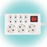 Home NV 17/WH Steckdosenleiste, 1,5 m, H05VV-F 3G1,0 mm² Kabel, mit Schalter, IP20, 3 Schutzkontakt- und 4 Euro-Steckdosen, max.