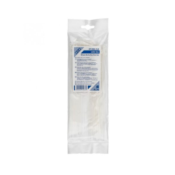 Home CT 200/3,5 Kabelbinder, 3,5 mm breit, 200 mm lang, 50 Stück, transparent