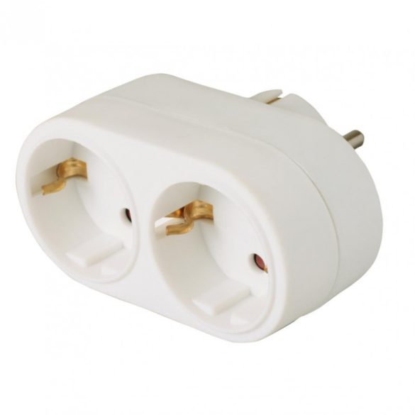 Home NV 22-90 Netzadapter, 2 geerdete Steckdosen mit Kindersicherung, 90° gedrehte Steckdose, (max. 3680W), weiß