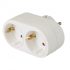 Home NV 22-90 Netzadapter, 2 geerdete Steckdosen mit Kindersicherung, 90° gedrehte Steckdose, (max. 3680W), weiß