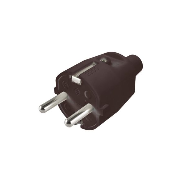 Home NED 1/BK geerdeter Stecker mit geradem Kabel, flexiblem Knickschutz, max. 3680 W, schwarz