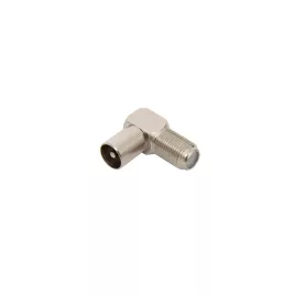   Home FF 18P Adapter, Koax-Stecker-F-Buchse, Metall, schraubbar, Winkelbauweise