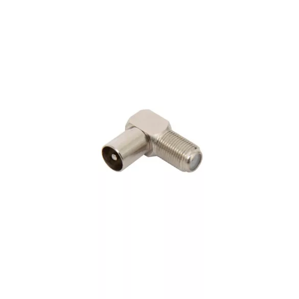 Home FF 18P Adapter, Koax-Stecker-F-Buchse, Metall, schraubbar, Winkelbauweise