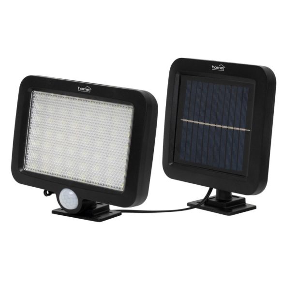 Home FLP250SOLAR Solar-LED-Strahler, 250 lm, PIR-Bewegungssensor, 120° 5m, 56 kaltweiße SMD-LEDs, energiesparend, Kunststoff