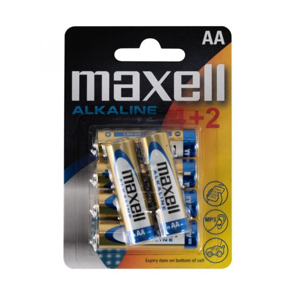 Maxell LR6 4+2 AA Batterie, alkalisch, 1,5V, 6 Stk./Packung