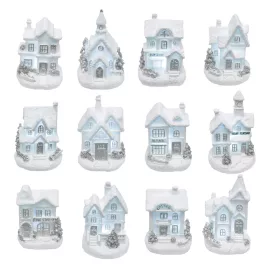   Home KDC 02 Winter-LED-Häuschen, weiß, 12 Formen, Polyresin, für Innenräume