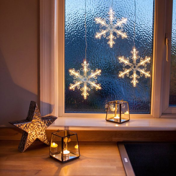 Family LED-Dekoration - Schneeflocke - 16 x 19 cm - warmweiß - 3 x AA