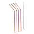 Edelstahl-Strohhalm-Set - Titan-Regenbogen - 215 x 6 mm - 5-teilig