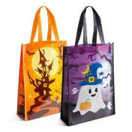 Halloween-Geschenktasche - orange / lila - 30 x 40 x 10 cm