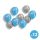 Family Luftballon-Set - Blau-Silber, mit Weihnachtsmotiven - 12 Stk./Packung