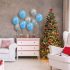 Family Luftballon-Set - Blau-Silber, mit Weihnachtsmotiven - 12 Stk./Packung