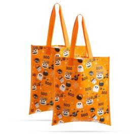   Halloween-Geschenktaschen-Set - 27 x 31 cm - orange - 2 Stück/Paket
