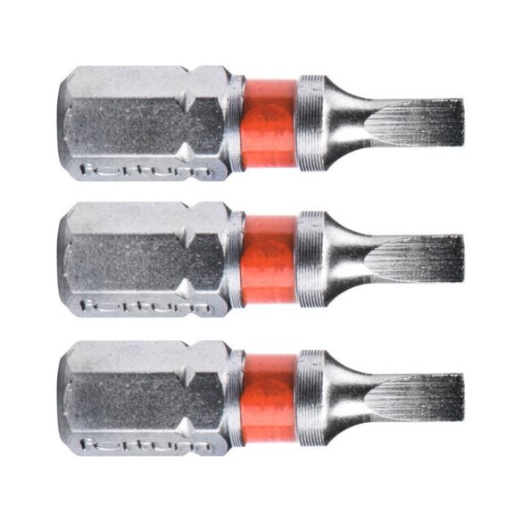 FORTUM Flachbit-Set, 3 Stk., S2 Stahl; 3×25mm, Blisterverpackung