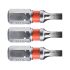 FORTUM Flachbit-Set, 3 Stk., S2 Stahl; 3×25mm, Blisterverpackung