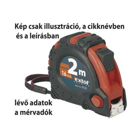 EXTOL PREMIUM Maßband, gummiert, magnetisch, 3 Stopps; 5m×19mm
