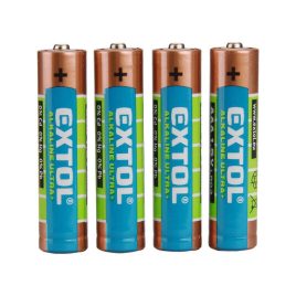   EXTOL ENERGY Batterien Set 4 Stk., Alkaline, 1,5V, Größe: AAA (LR03); lange Lebensdauer, Blisterpackung