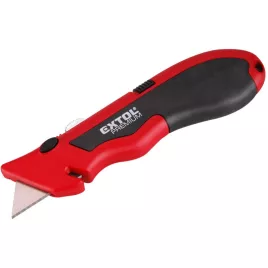   EXTOL PREMIUM PVC-Schneidemesser, 5 Trapezklingen, Schnellladefunktion, Klingenaufbewahrung, lackiertes ALU-Gehäuse, gummiert, Schnurklinge: 9124,8