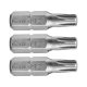 FORTUM Schraubendreherbit TORX, 3 Stk., S2 Stahl; T 10×25mm, auf Blisterkarte