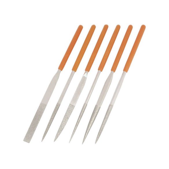 EXTOL PREMIUM Diamant-Nadelfeilenset; 6 Stk, 4×160×50mm, HRC38-42 Kohlenstoffstahl, 100% verchromt