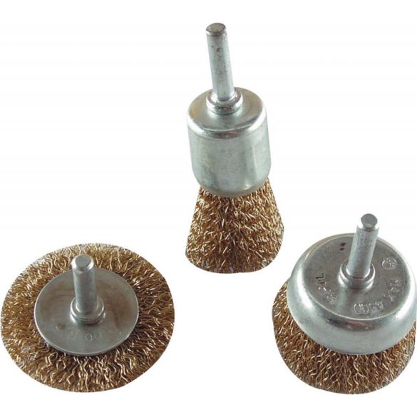 EXTOL CRAFT Drahtbürsten-Set; 6mm Schaft, für Bohrmaschine, max. 4500 U/min