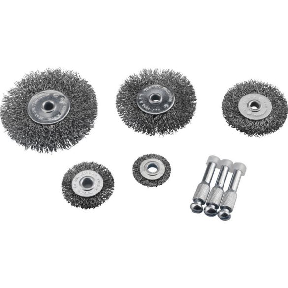 EXTOL CRAFT Drahtbürsten-Set; 6mm Schaft, 25-38-50-63-75mm