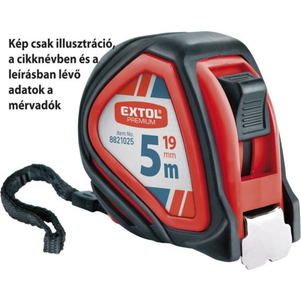 EXTOL PREMIUM Maßband, gummiert, 1 Stop, 10m×25mm