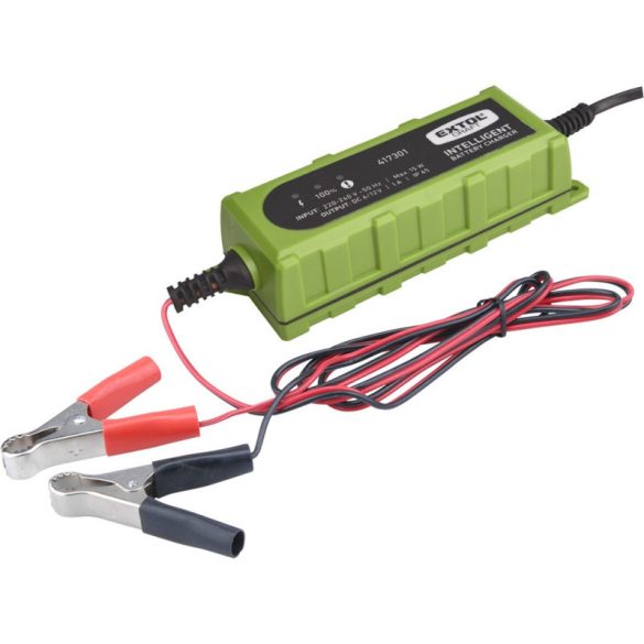 EXTOL CRAFT Akku-Ladegerät, Auto, mikroprozessorgesteuert, intelligent; 1 Ampere, 4-100Ah, DC 12V/6V
