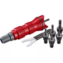   FORTUM Adapter-Set für Bohrmaschine, POP-NUT Blindmuttern, 6 Stück, M3-M4-M5-M6-M8; 1/4" Sechskantaufnahme, FORTUM