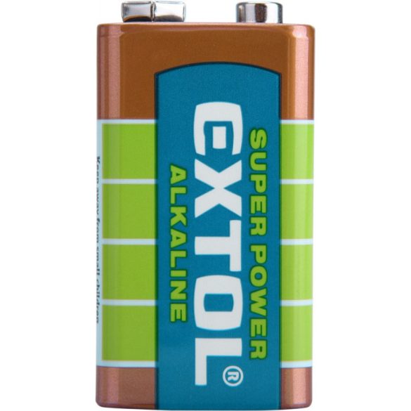 EXTOL ENERGY Batterie, Alkaline, 9V, Größe: (6LR61); lange Lebensdauer, Blisterpackung