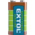 EXTOL ENERGY Batterie, Alkaline, 9V, Größe: (6LR61); lange Lebensdauer, Blisterpackung