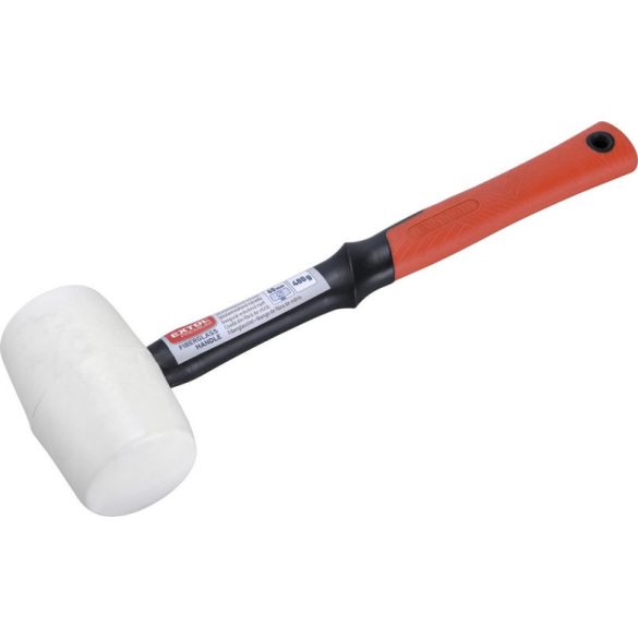 EXTOL PREMIUM Gummihammer mit Fiberglasstiel, weißer Gummi; 50 mm, 0,28 kg