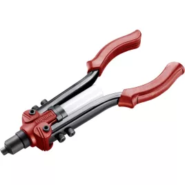   FORTUM Blindnietzange, zweihändig, für ALU-, Kupfer-, Stahl-, INOX-Nieten; 2,4-6,4mm, 330mm, CrVMo-Kopf, Nietabfallbehälter