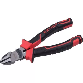   EXTOL PREMIUM Seitenschneider, 160mm, dualer rot/schwarzer TPR-Griff, 20% extra Kraftaufwand, Haken-Werkzeughalter