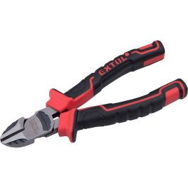   EXTOL PREMIUM Seitenschneider, 190mm, dualer rot/schwarzer TPR-Griff, 20% mehr Kraft, Aufhängungshalterung