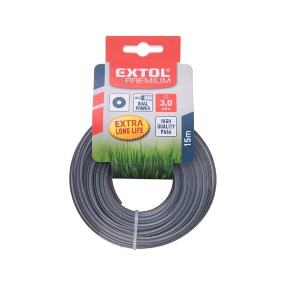 EXTOL PREMIUM Fadentrimmer 3,0 mm, rund, schwarz, 15m
