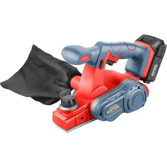 EXTOL PREMIUM Akku-Hobel, Share20V, 20V, Li-ion, 1 Akku, 1 Ladegerät, 2000 mAh, 10.000 U/min, Messer: 60 mm, Tiefe: 0-1,25