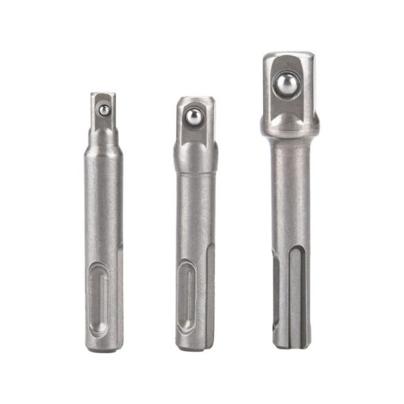 EXTOL PREMIUM Steckschlüssel-Adapter-Set 3-tlg.; 1/4 - 3/8 - 1/2, Aufnahme: SDS Plus, Cr.V.