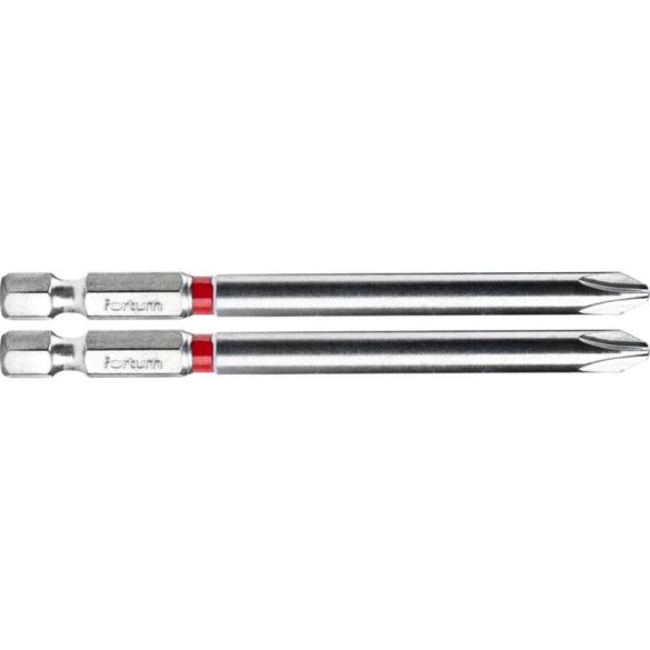 FORTUM Schraubendrehereinsatz PH, 2 Stk., S2 Stahl; PH 2×90mm, auf Blisterkarte