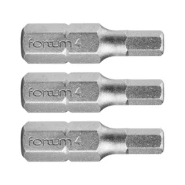   FORTUM Schraubendrehereinsätze HEX, 3 Stk., S2 Stahl; H 4×25mm, auf Blisterkarte