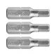 FORTUM Schraubendrehereinsätze HEX, 3 Stk., S2 Stahl; H 4×25mm, auf Blisterkarte