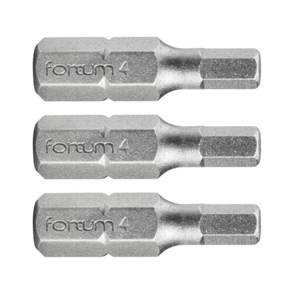 FORTUM Schraubendreher-Bit HEX, 3 Stk., S2 Stahl; H 6×25mm, Blisterpackung